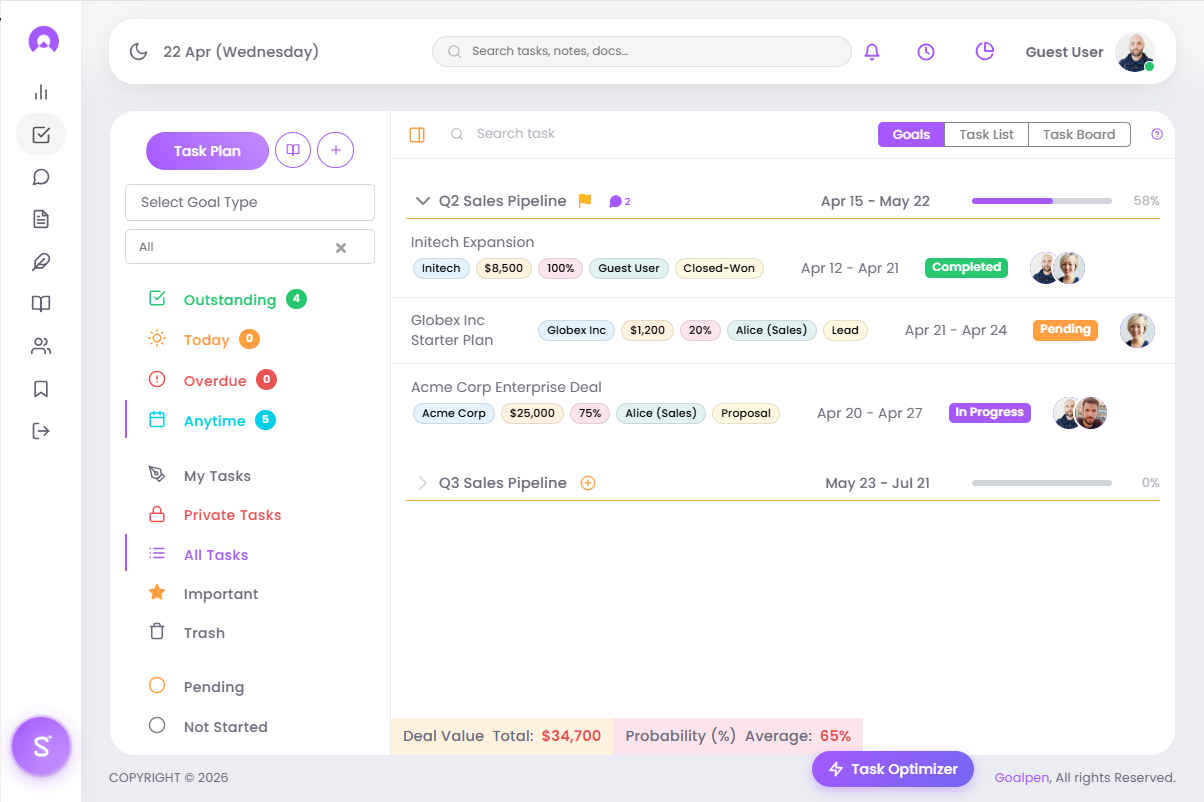 CRM Sandbox Screenshot